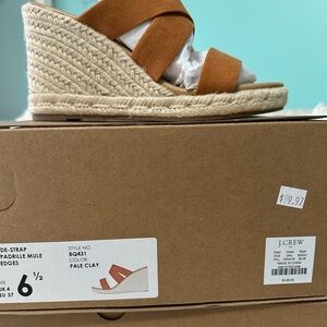 NWT J. Crew Pale Clay Espadrille Mules